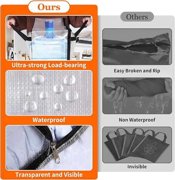 TasticTotes 4 Pack Clear Storage Bags for Comforter, Clothes & Bedding, Plastic Blanket Storage with Zipper and Handle, Moving Bags, Closet Organizer and Under-Bed Storage (90L)