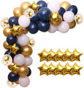 Navy Blue Balloon Garland Kit - 102pcs Blue and White Balloons with Gold and Star Foil Balloons - Party Decoration Arch for Graduation 2026 Birthday Baby Shower