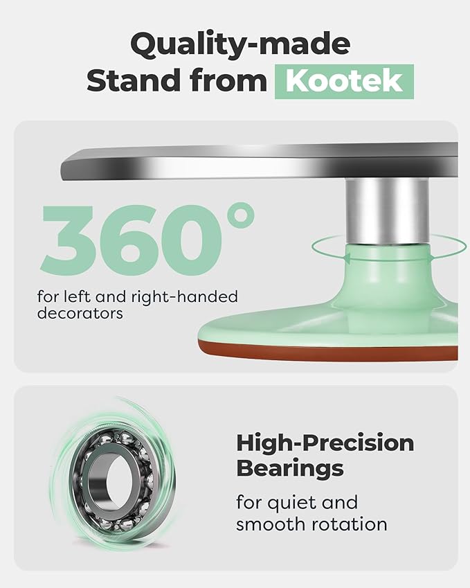 Kootek Aluminium Alloy Revolving Cake Stand 12 Inch Rotating Cake Turntable for Cake, Cupcake Decorating Supplies for Mother's Day