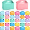 MIMIND 32 Pack Pastel Party Favor Boxes Gable Treat Boxes with Handles 6 x 3.5 x 3.5 Inches Candy Gift Boxes for Birthday Wedding Baby Shower Party Supplies