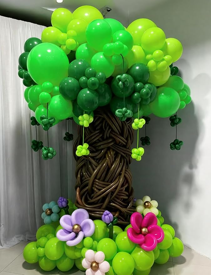 Green Balloons, 50 Pcs Dark & Lime Green Balloons 12 Inch Latex Balloons for St. Patrick’s Day, Baby Shower, Jungle Safari Birthday Party Decorations, Indoor Outdoor