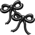 2 Pcs Bow Birthday Decorations Black Bow Balloons Bow Party Decorations Giant Foil Balloon for Girl Women Baby Shower Bridal Engagement Wedding Decor Bachelorette Party Supplies