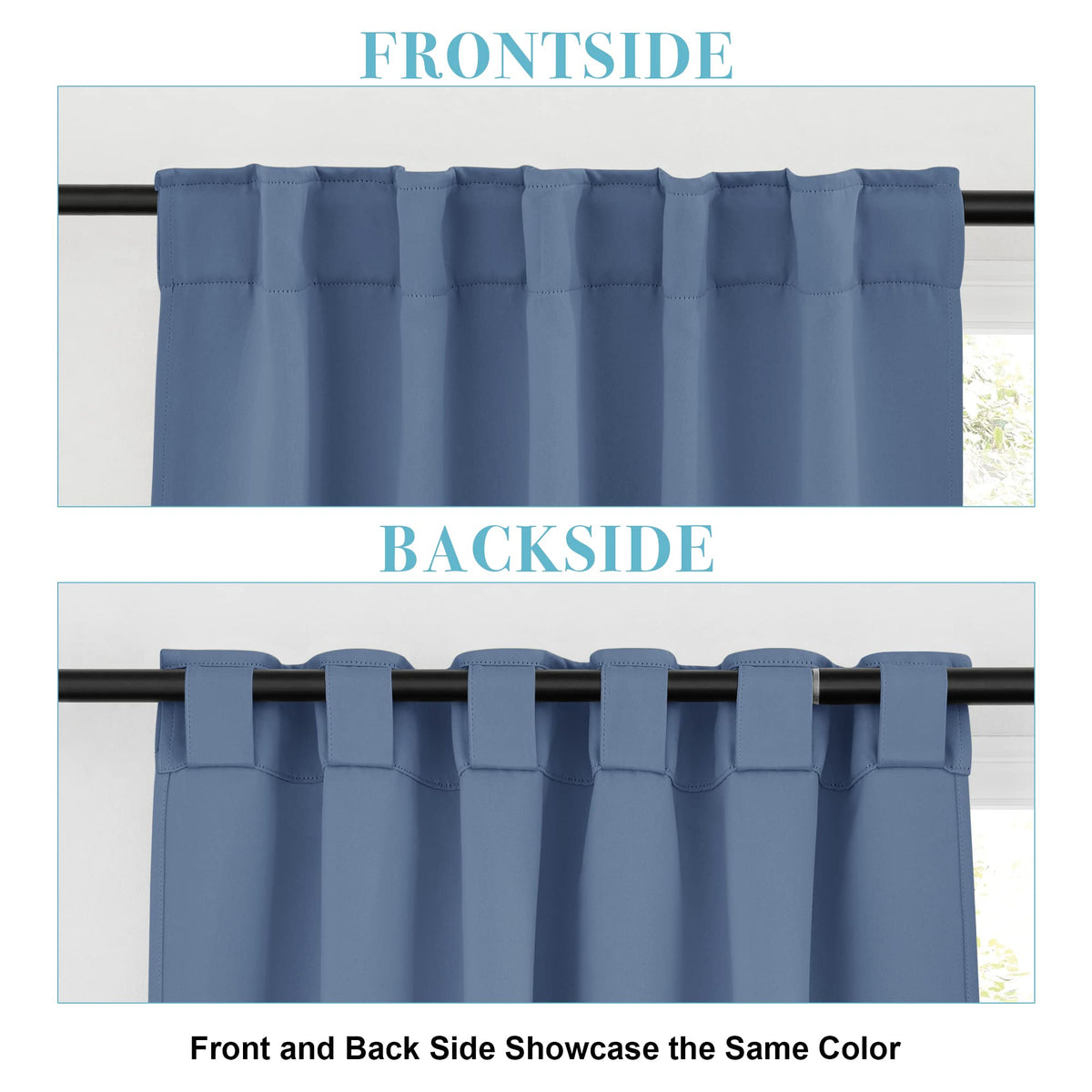 Blackout Curtains 63 inches Long for Bedroom (2 Count)