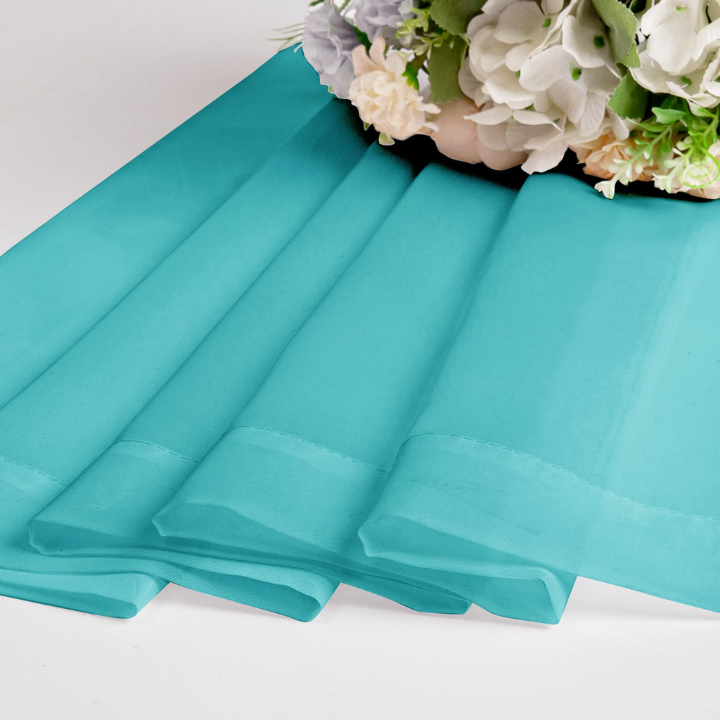 Sheer Turquoise Tier Curtains 24 Inch Length (2 Count)