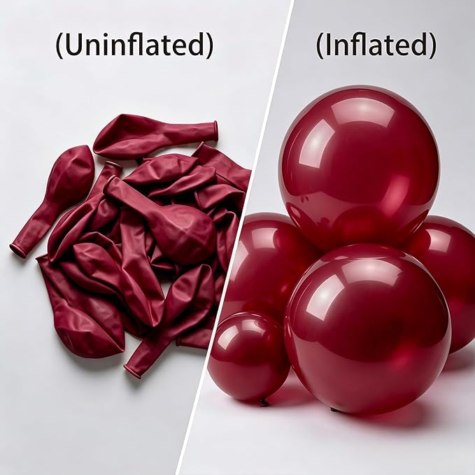 140pcs Burgundy Balloon Garland Arch Kit, 18/12/10/5 Inch Dark Red Maroon Balloons for Mother's Day, Graduation 2026, Wedding, Baby Shower, Birthday Party Decorations