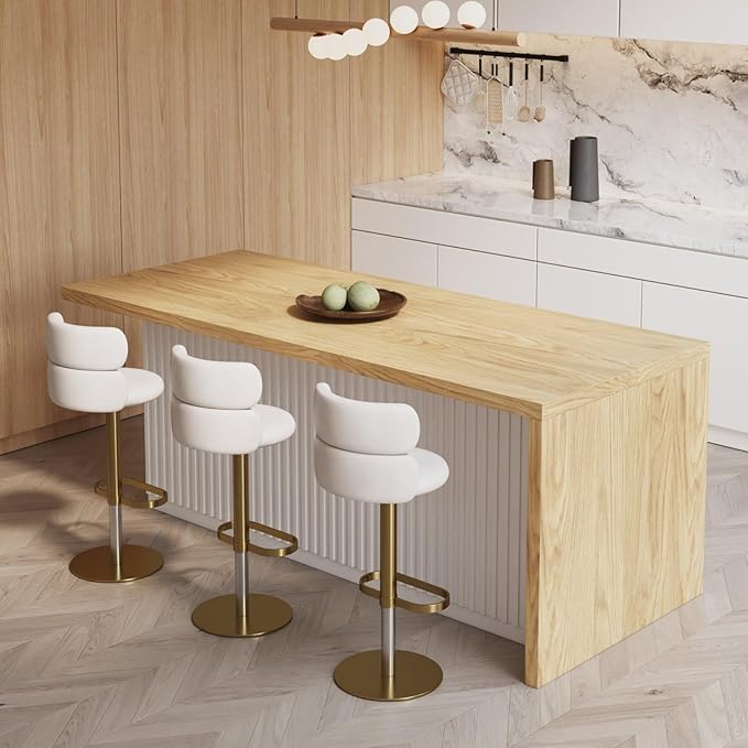 homary Kitchen Island with Storage & Wine Rack, 72" Modern Natural Kitchen Cabinet with Wood Top, Large Fixed Island with 3 Drawers & 6 Adjustable Shelves, Without Bar Stools