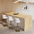 homary Kitchen Island with Storage & Wine Rack, 72" Modern Natural Kitchen Cabinet with Wood Top, Large Fixed Island with 3 Drawers & 6 Adjustable Shelves, Without Bar Stools