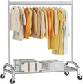 Wiracks Clothes Rack Clothing Rack with Wheels Rolling Clothing Rack for Hanging Clothes Garment Rack Loads 300 LBS for Bedroom, Laundry Room, Retail Store (Silver)