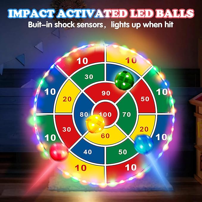 Kids Dart Board Game Set-29 inchs, Board Games with 16 Stick Balls, Summer Indoor Outdoor Toys Games for Kids Ages 4-8, Birthday Party Games Yard Toys for Kids Ages 3 4 5 6 7 8 9 10 11