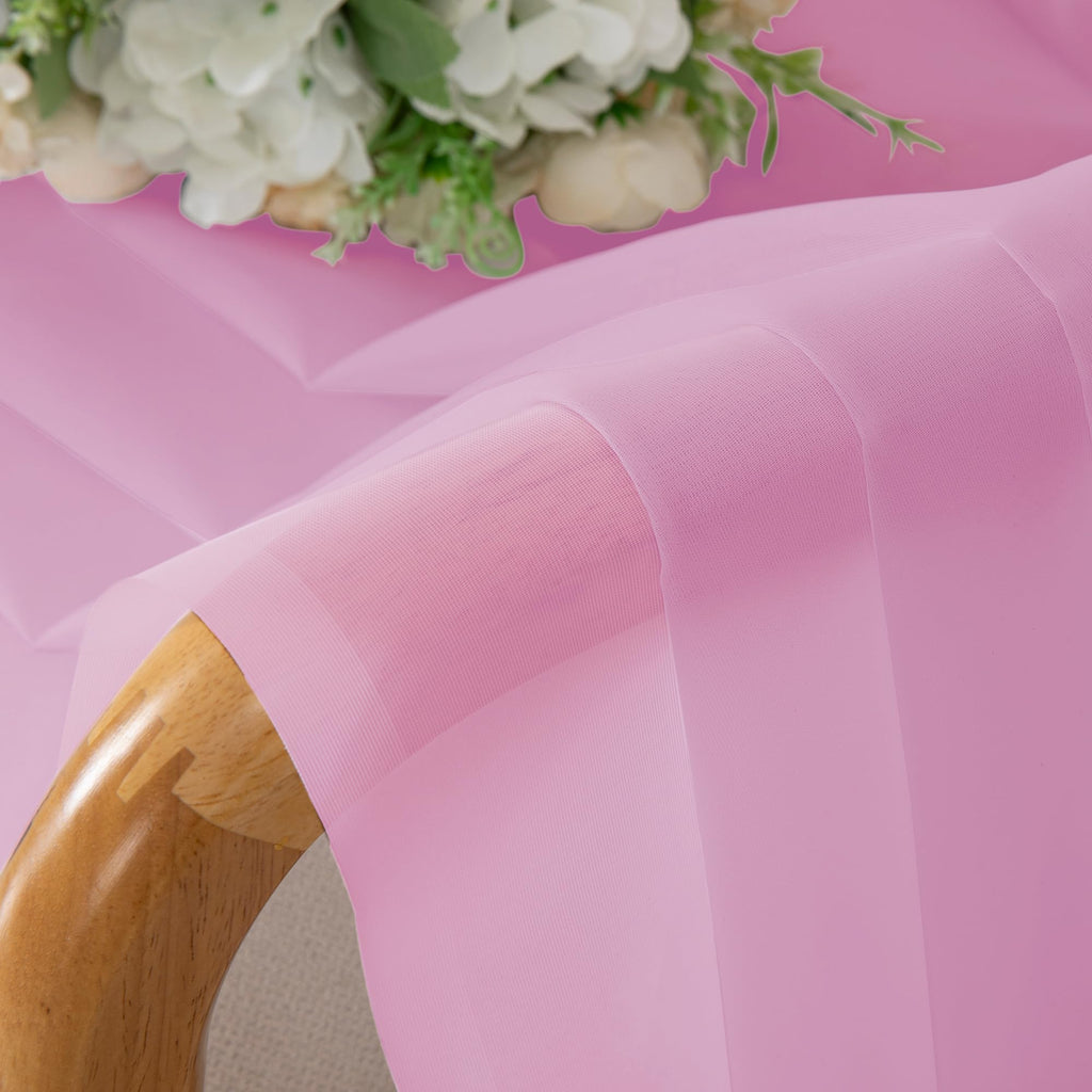 Pink Sheer Curtains 84 Inches Long for Living Room (2 Count)