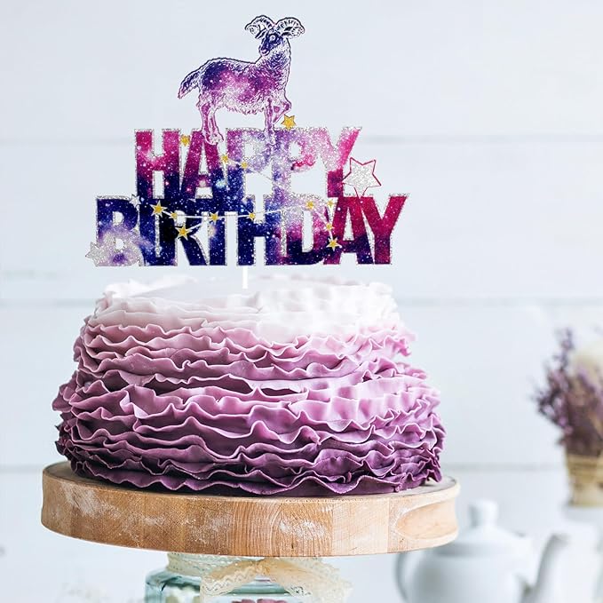 Constellation Aries Happy Birthday Cake Topper - Galaxy Star Aries Themed Birthday Party Cake Topper - Constellation Aries Cake Decoration For Boys Girls