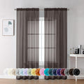 Chocolate Brown Sheer Curtains 72 Inch Length 2 Panels (2 Count)