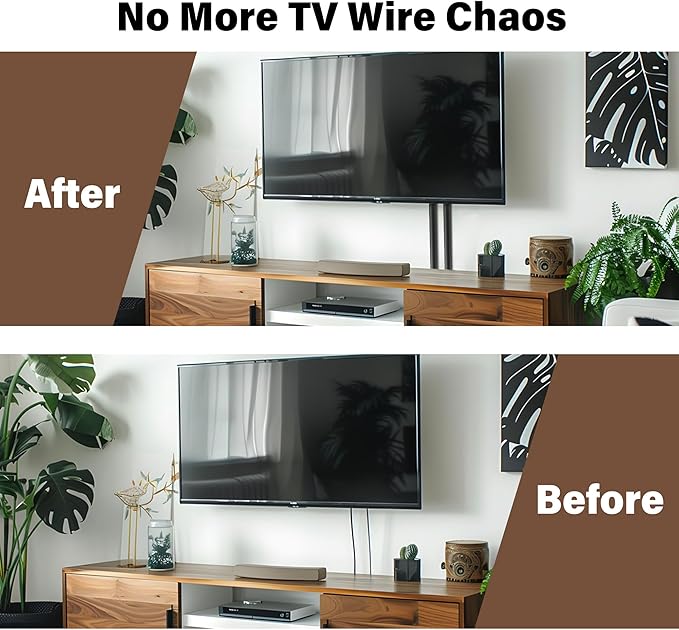 Cord Hider for Wall Mounted TV, 157" One Cable Cover with Side Open, Flexible Silicone Wire Raceway Management,Self-Adhesive Cord Organizer,Wire Concealer Channel, Black