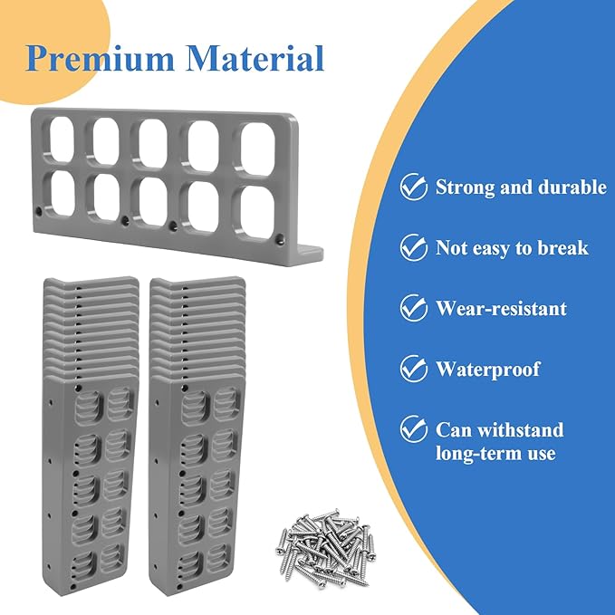25 Pcs Cable Chase-Wire Bracket Fits NMB Electrical Cord Organized Management, Cable Support Wire Bracket Holder W/Screws, NM Cable Support Organizer, Electrical Wire Dispenser 10-Hole 1-Inch Diameter