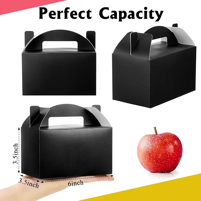 Skyygemm 24 Pcs Graduation Party Favor Gable Boxes Colorful Paper Treat Goodie Candy Cake Gift Box for Summer Birthday Wedding Party Decorations, 6 x 3.5 x 3.5 Inch(Multicolor)