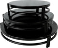 3 Pcs Round Nesting Metal Cake Stands Set 8/10/12 inch Metal Cupcake Display Stands Dessert Trays, Table Decoration Cookie Serving Plates, Suitable for Weddings, Birthdays, Parties, 3 Sizes. (Black)