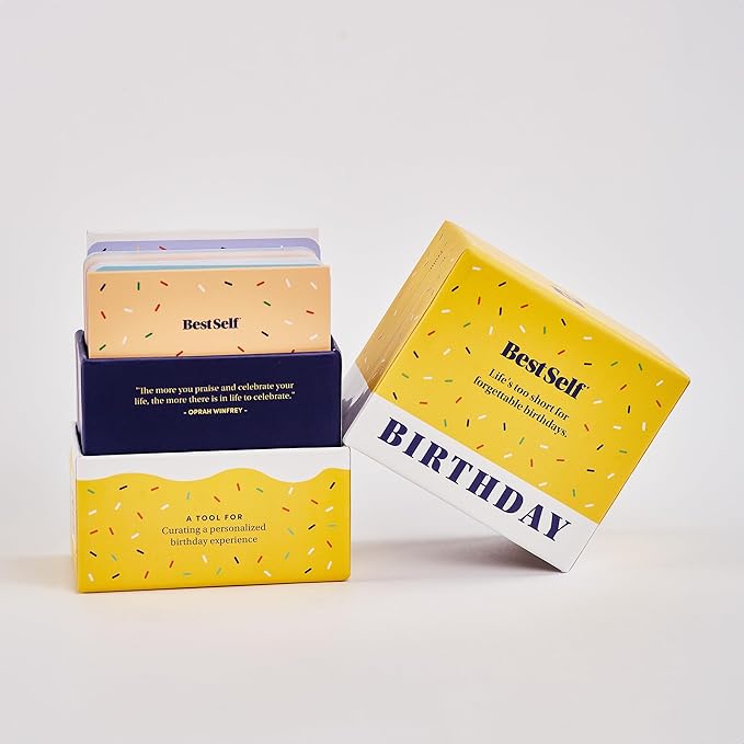 BestSelf Birthday Deck – 75 Conversation Cards & Activities for Unforgettable Birthday Celebrations | Fun, Meaningful, and Engaging Party Card Games | Gifts for Family, Couples, Friends