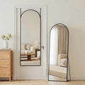 Antok Full Length Over-the-Door Hanging Mirror - Freestanding Wall Mount Leaning Body Mirror for Bedroom Living Room Entryway, 58" L x 20" W, Black