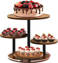 NANXITU 4 Tier Cupcake Tower Stands for 50 Cupcakes,360° Rotatable Round Cup Cake Stand with Tiered Tray,Farmhouse Wooden Dessert Table Display Stands for Wedding Birthday Baby Shower Tea Party