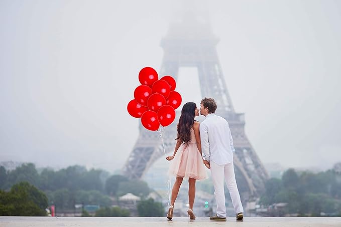 Treasures Gifted Matte Red Balloons - Dark, Ruby, Cherry, Crimson Latex 12 Inch - Globos Rojos - Bulk Pack of 72