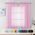 Pink Sheer Curtains 54 Inch Long 2 Panels (2 Count)