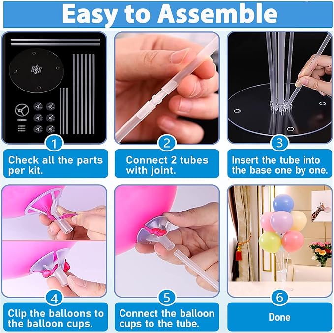 8 Pack Balloon Stand Kits, Fenxyo Balloon Sticks Holder with Base for Table Graduation Birthday, Balloon Sticks Holder for Wedding Birthday Party Decoration