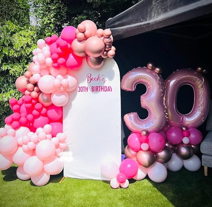 Pink Balloons, 50pcs 12 inch Chrome Pink Deep Light Pink Balloons for Girls Princess Theme Party Supplies Birthday Baby Shower Party Decorations