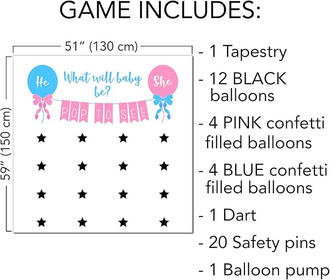 Rool Gender Reveal Games Ideas Gender Reveal Balloon Dart Games for Party Supplies Pack Powder