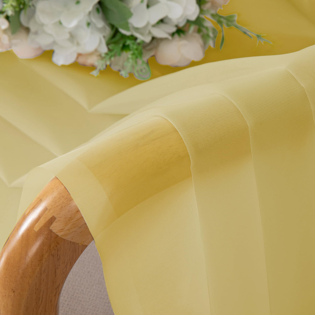 Sheer Mustard Yellow Curtains 90 inches Long 2 Panels (2 Count)