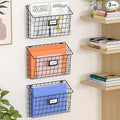 X-cosrack Detachable Hanging Wall Files Rack&3-Tier Metal Folder Wall File Holder with Tag Slot Mounts on Wall and Door for Office, Home, and Work Easy Organizing,Black(Patent Pending)