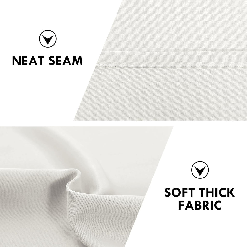 Blackout Curtains for Bedroom Living Room 42 x 54 Inch Long Ivory (2 Count)