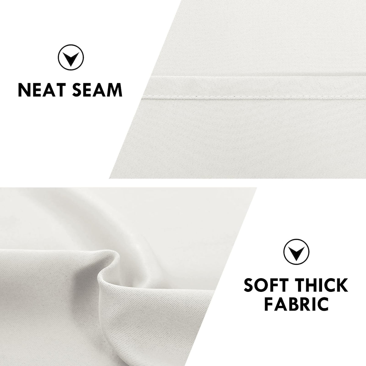 Blackout Curtains for Bedroom Living Room 42 x 54 Inch Long Ivory (2 Count)