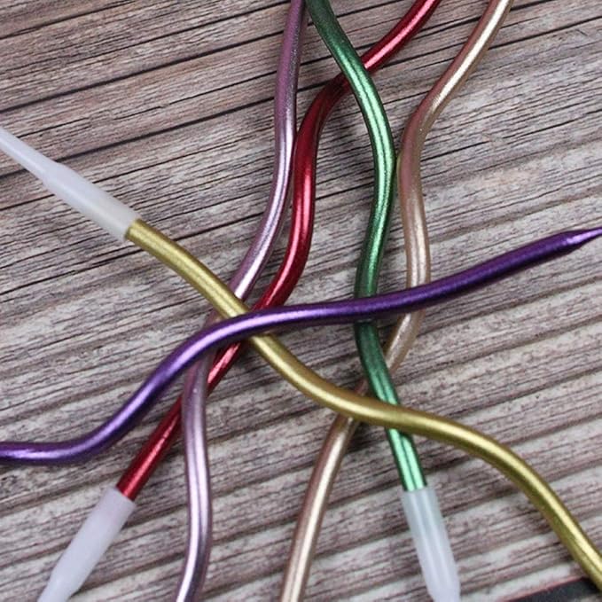 Twisty Birthday Candles Set,Metallic Colorful Curly Coil Candles,Creative Fun Long Thin Wedding Birthday Candles Set,Party Supplies,Cake Decoration,6 Pack (Mix)