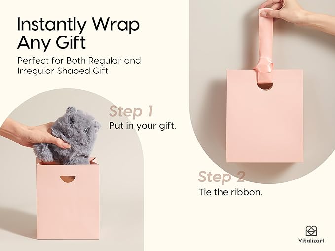 Vitalizart Paper Gift Bags With Ribbon Handles Set of 30 Assorted Colors Bulk Reusable For Gift Wrap Kids Birthday Bridal Shower Party Favors Goodie Bags Candy Christmas 5.91"x3.54"x7.28" Small
