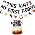 Sursurprise Western 2nd Birthday Party Decorations, This Ain't My First Rodeo Banner Cake Topper Garland, Cowboy Cowgirl Mexican Two Birthday Party Supplies