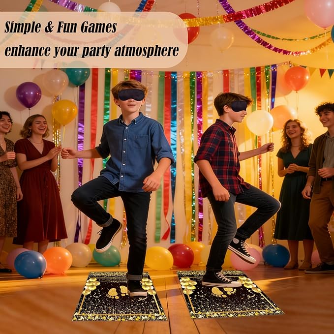 Gold Birthday Party Games, Blindfold 60-Second Challenge Party Game for Kids Adults, Indoor Outdoor Group Activity, Birthday Party Supplies Decorations, Funny Game for Birthday Retirement