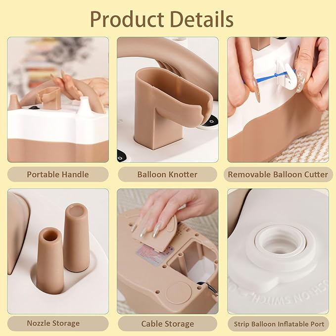 AXHJ Electric Balloon Pump, Portable Electric Air Balloon Pump Dual Nozzle Air Blower Pump, Balloon Inflator for Party Decorations
