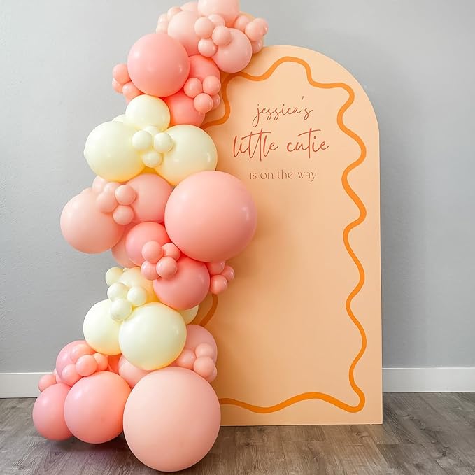 110pcs Peach Balloons, 18 12 10 5 inch Pastel Orange Balloons Different Sizes Peach Balloon Arch for Baby Shower Bridal Wedding Mothers Day Birthday Party Decorations