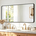 FICTOR Bathroom Mirror, 30"x60" Black Framed Vanity Mirror for Wall, Shatterproof &Anti-Rust Bathroom Mirrors for Over Sink, Bedroom, Living Room, Entryway, Vertical/Horizontal Mount