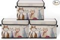 Stackable Storage Bins with Lids,Closet Organizers Fabric Box for Home and Office,Blanket Clothes Organizers,Under Bed Storage Containers 3 Pack