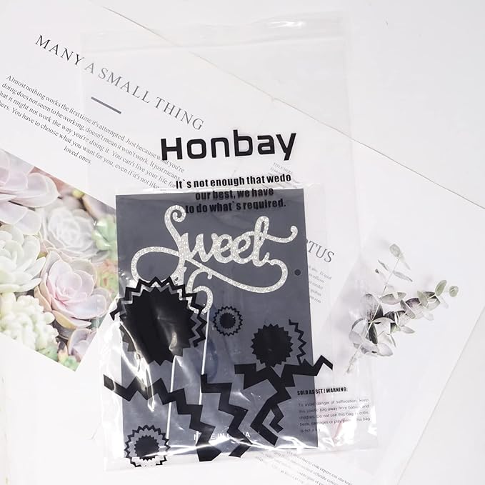 Honbay Sweet 16 Cake Topper Premium Sparkly Crystal Rhinestones Cake Topper Cake Decoration for 16th Birthday Party (Silver)