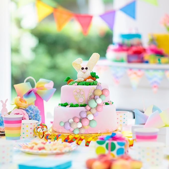 138 Pcs Balls Cake Topper Decorations Balloon Cupcake Toppers Foam Multisize Cake Topper Balls for Birthday Party Wedding Anniversary(Multicolor)