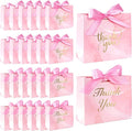 VGOODALL 24PCS Thank You Gift Bags, 4.5x3.9x1.8Inches Mini Party Favor Bags Pink Treat Boxes with Bow Ribbon for Wedding Bridal Baby Shower Birthday Party