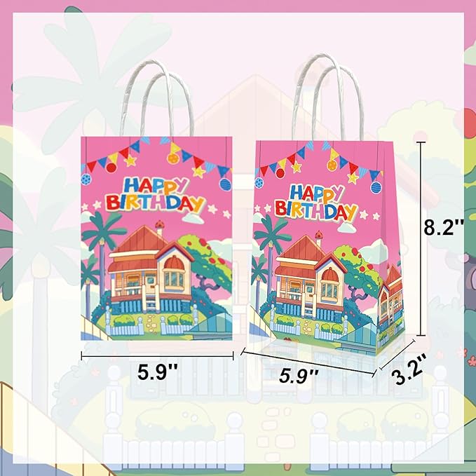 20 PCS Blue Dog Birthday Party Supplies,Dog Party Decorations Gift Bags Candy Bags for Birthday Party