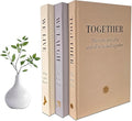 Decorative Linen Book Set – Neutral Coffee Table Books for Home Decor, Family-Themed Faux Books with Blank Pages – Modern Shelf Styling & Bookshelf Decor (Set of 3)