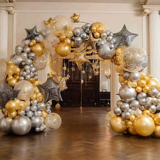Silver Balloons, 60 PCS Metallic Silver Balloons 12 inch Latex Balloon for Birthday Party Decoration, Wedding, Baby Shower, Anniversary, Graduation, Retirement and Balloon Garland