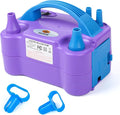 Balloon Pump Electric Portable Dual Nozzle Air Pump for Balloons Blower Pump Inflator for Decoration, Birthday Party [110V~120V, 600W, Purple]