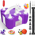 4-in-1 Balloon Pump Electric - Triple-Port 600W Air Pump for Balloons Latex, Foil Mylar Balloon, 260Q | Inflatables & Sports Balls | Portable Electric Balloon Pump with Hose, Nozzles & Ball Needles