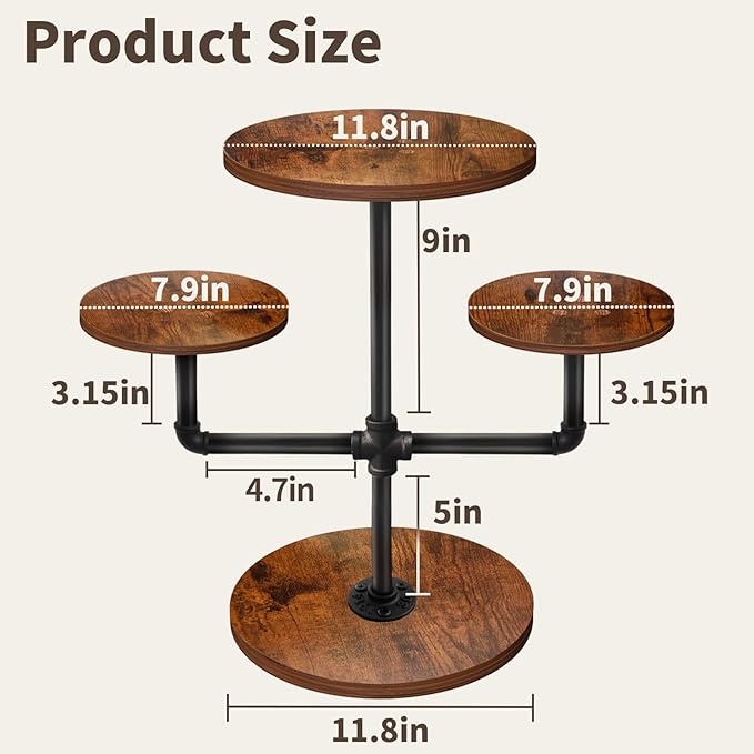 Cupcake Stand, 3 Tier Cupcake Tower Wood Cake Stand with Tiered Tray Stand 2 Pack Rustic Dessert Table Display Set Farmhouse Risers Display Stand Serving Trays for Party Farmers Market Decor