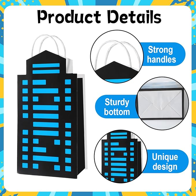CHUNNIN 24Pcs Skyscraper City Party Favor Bags for Super Themed Hero Party Decorations City Skyline Buildings Treat Bags Hero Parties Candy Goodies Bag for Boys Girls Birthday Baby Shower Supplies